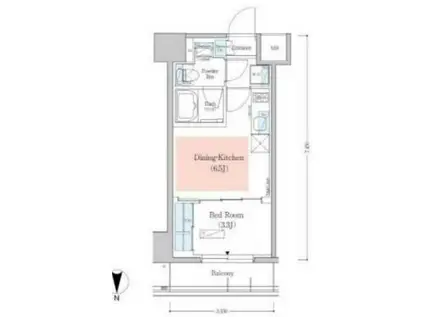 アーバネックス深川木場(1DK/7階)の間取り写真