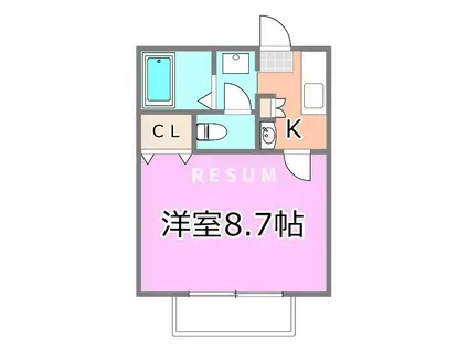 PALAZZO EMZ(1K/2階)の間取り写真