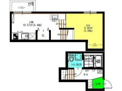 RADIANCE七里(ワンルーム/2階)の間取り写真