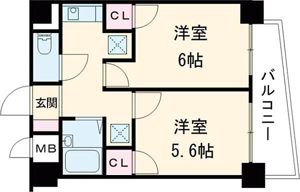 シティスター練馬(2K/1階)の間取り写真
