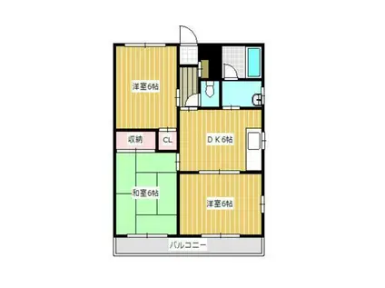 サンライズ田無II(3DK/1階)の間取り写真