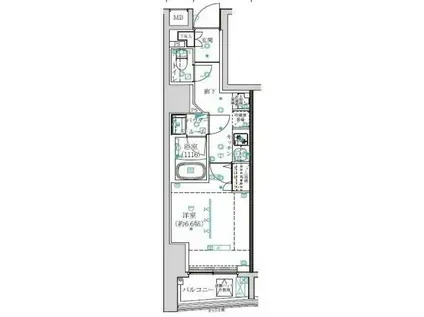 アルテシモ コルソ(1K/13階)の間取り写真