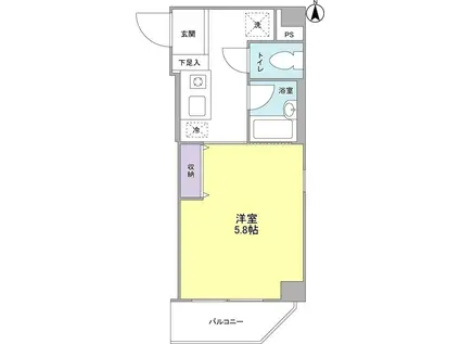 HEARTLAND(1K/5階)の間取り写真