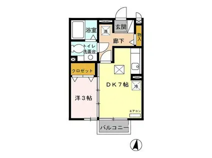 ラフィネ(1DK/1階)の間取り写真