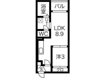REGALEST守山II(1LDK/2階)の間取り写真