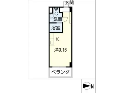 クオリア茜部(ワンルーム/3階)の間取り写真