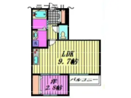 MARKS狭山(1LDK/2階)の間取り写真