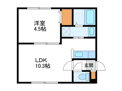 LICHTRARE北大イースト リヒトラーレ北大イースト(1LDK/4階)の間取り写真