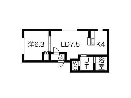 LUCY HOUSE (1LDK/1階)の間取り写真