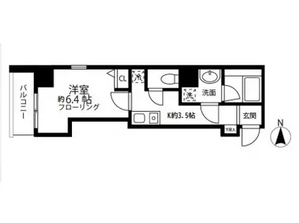 グラン・エスポワール(1K/6階)の間取り写真