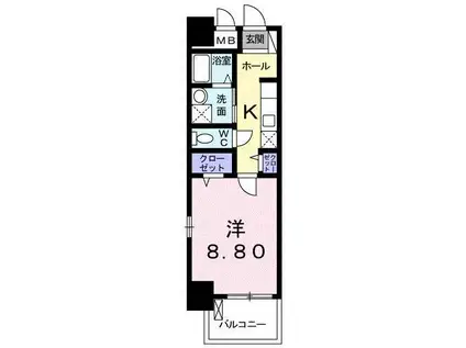 U.S.S ニモイ(1K/5階)の間取り写真