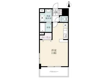 ロイヤルビーズ駅南(ワンルーム/1階)の間取り写真