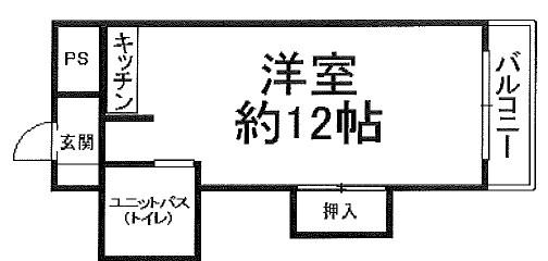 メゾンクレール(ワンルーム/2階)の間取り写真