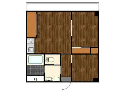 リーセイント西古松(2LDK/3階)の間取り写真