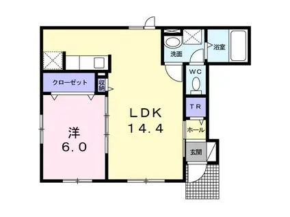 ワイズスクエア21(1LDK/1階)の間取り写真