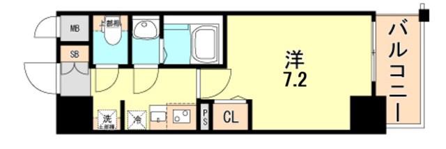 レジデンス神戸大倉山グルーブ(1K/4階)の間取り写真