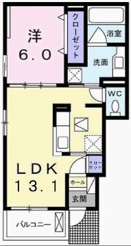 パティオ・プリマベラ(1LDK/1階)の間取り写真