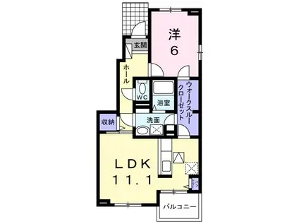 ヴェルデ山科(2LDK/2階)の間取り写真