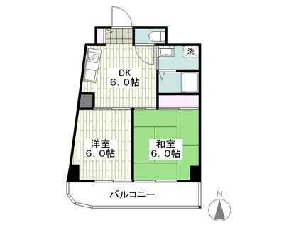 フェルクルールプレスト川崎アリビエ(1K/5階)の間取り写真