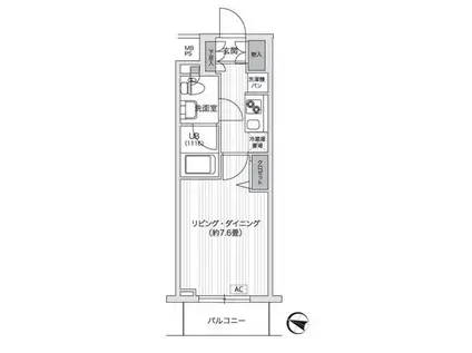 レオパレスDAIKATU M(1K/3階)の間取り写真