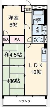 富佳ビル(3LDK/5階)の間取り写真