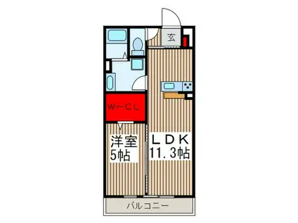 リブリ・吉川 河口コーポ2(1LDK/1階)の間取り写真