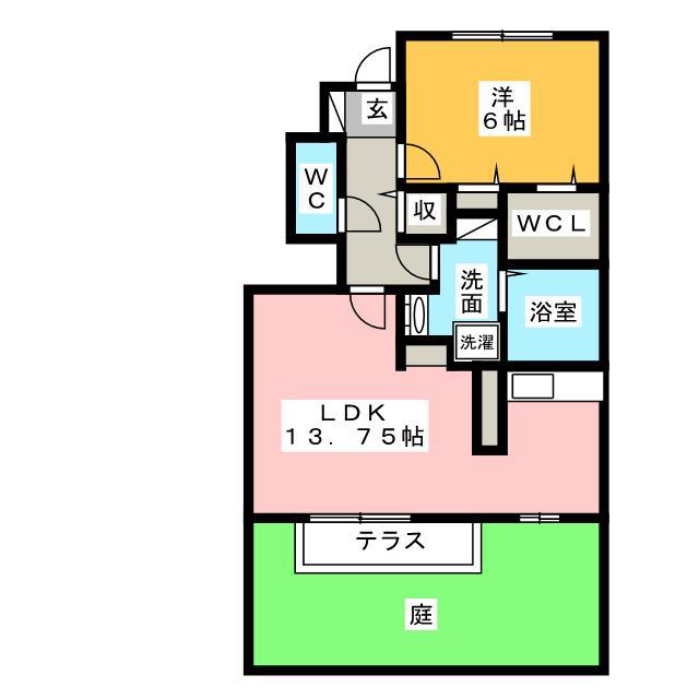ルミエレ(1LDK/1階)の間取り写真