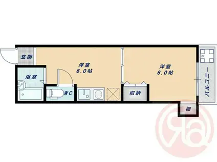 ニューライフ赤坂(1DK/5階)の間取り写真