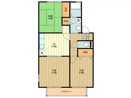 ヴェルドミール(3DK/1階)の間取り写真