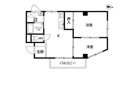 パインニードル(2DK/3階)の間取り写真