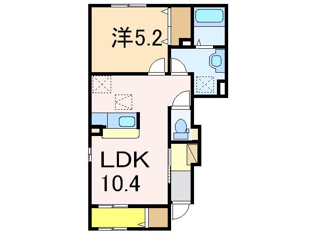 プリエ エトワール I(1LDK/1階)の間取り写真