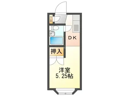 ヘリオス378谷保(1K/2階)の間取り写真