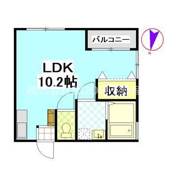 コート野崎(ワンルーム/2階)の間取り写真