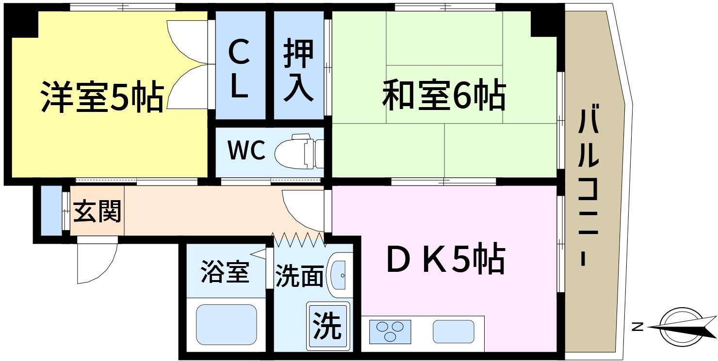 パレドール森田(2DK/4階)の間取り写真