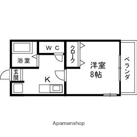 ＪＲ和歌山線 打田駅 徒歩20分 2階建 築30年(1K/2階)の間取り写真