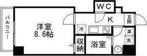STUDIO原町(1K/8階)の間取り写真