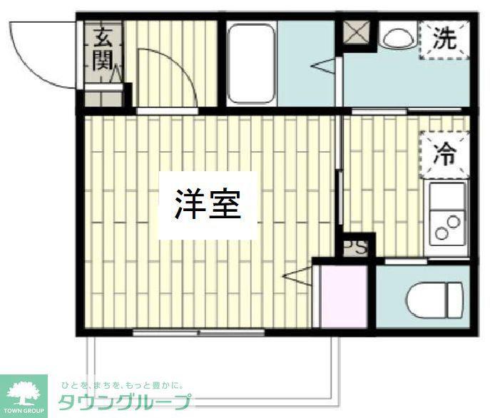 フルセイル古淵II(1K/2階)の間取り写真
