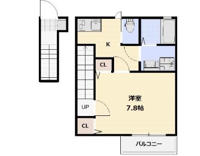 NEOSTAGE(1K/2階)の間取り写真