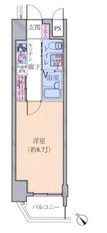 MUSIC JOY根岸(1K/4階)の間取り写真