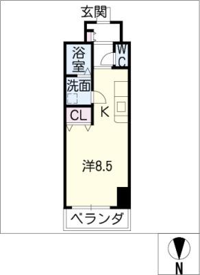 LA DOUCEUR今池(ワンルーム/10階)の間取り写真
