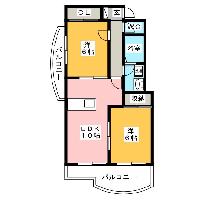 B・INSIDEII(2LDK/2階)の間取り写真