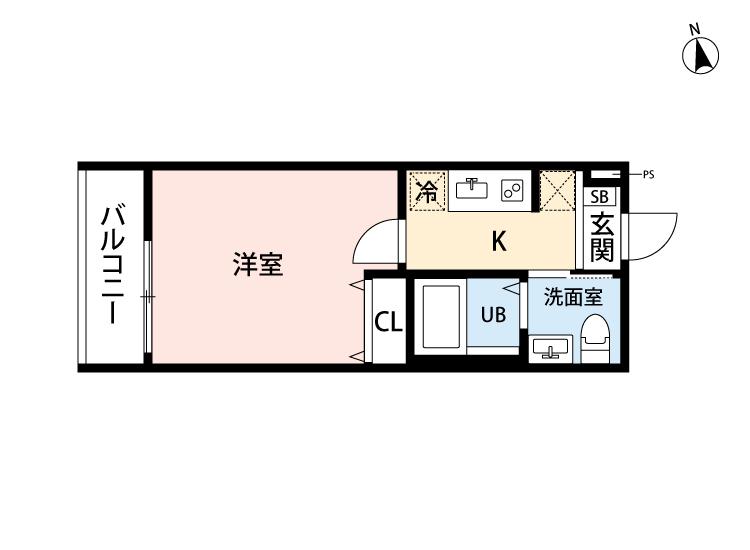 神大寺スクエア横浜(1K/3階)の間取り写真