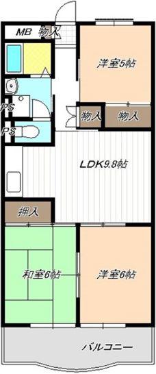 メゾン二村III(3DK/2階)の間取り写真