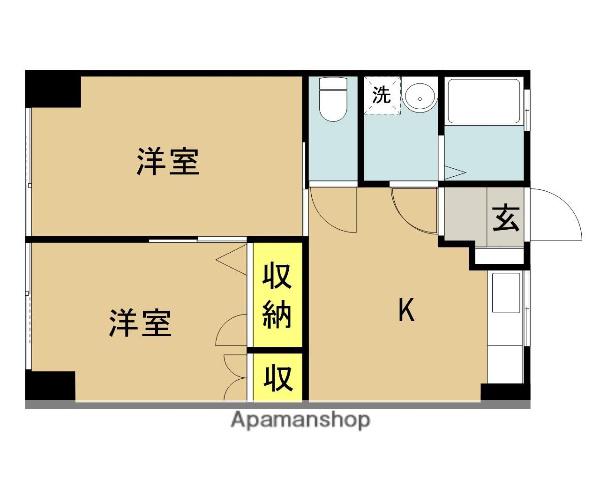 老松通ビル(2DK/5階)の間取り写真