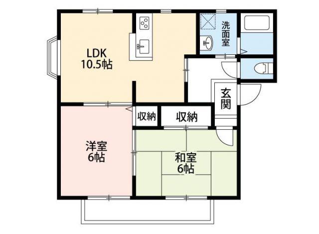 ガーデンクリアA(2LDK/1階)の間取り写真