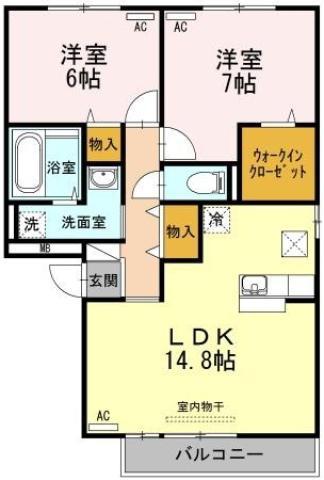 セレーノ弐番館(2LDK/1階)の間取り写真