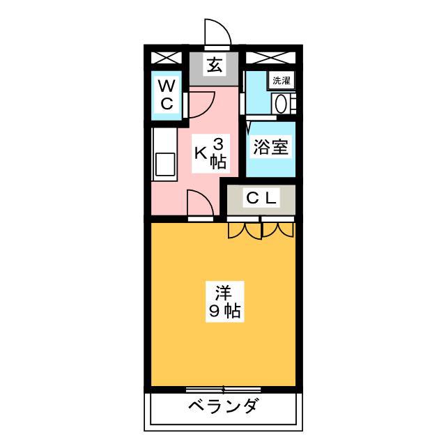 プレーユ・T(1K/1階)の間取り写真
