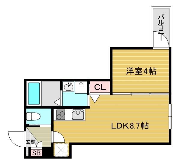 F ASECIA IASO(1LDK/2階)の間取り写真