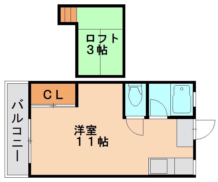 シティベール三嶋(ワンルーム/2階)の間取り写真