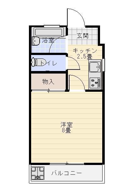 ハイツニュー北日吉(1K/1階)の間取り写真